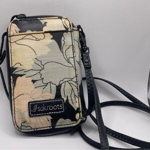 Sakroots Wristlet With Blue, pink, Cream & Black Floral Print. Pre-owned